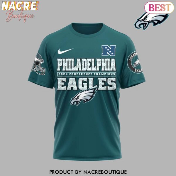 Philadelphia Eagles 2024 Conference Champions 3D T-Shirt – Green