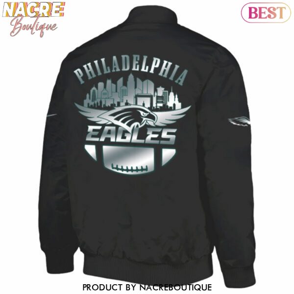 Philadelphia Eagles 2025 Black Baseball Jacket