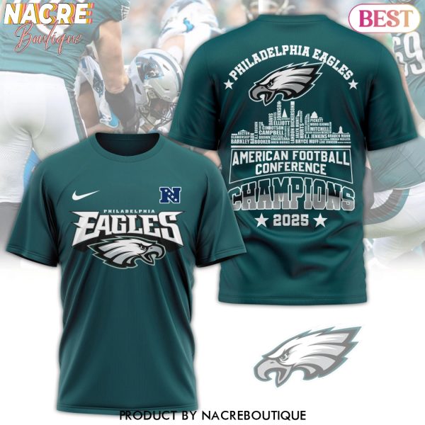 Philadelphia Eagles American Football Conference Champions 2025 3D T-Shirt