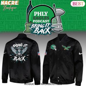 Philadelphia Eagles Podcast Bring It Black Baseball Jacket