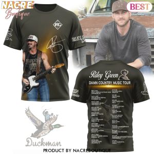 Riley Green Damn Country Music Tour Signature 3D T-Shirt