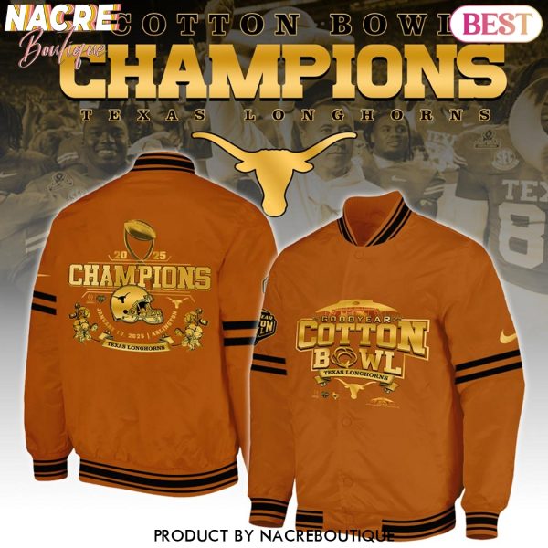 Texas Longhorns Cotton Bowl Champions 2025 Goodyear Baseball Jacket – Orange