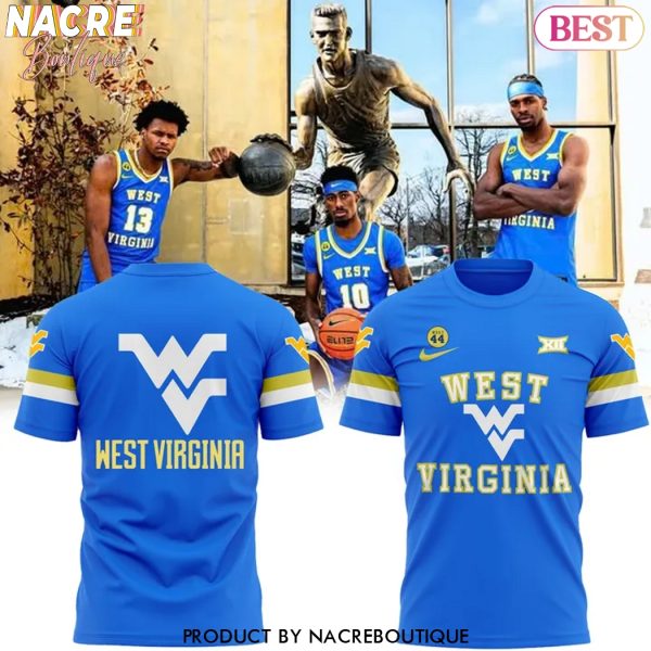 West Virginia Mountaineers Men Basketball Jerry West 44 3D T-Shirt