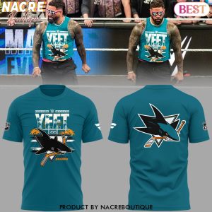 Yeet 2025 San Jose Sharks x WWE Design 3D T-Shirt