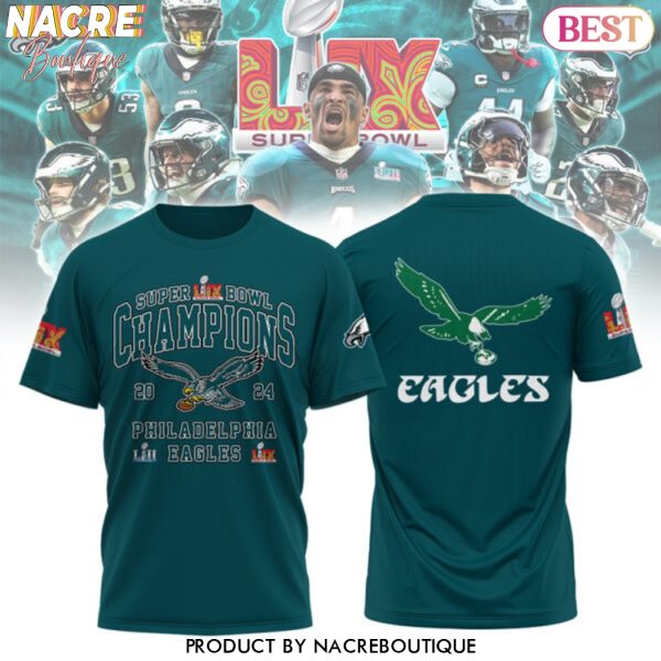 2024 Super Bowl LIX Champions Philadelphia Eagles 3D T-Shirt