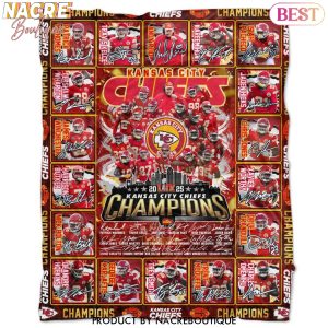 2025 LIX Super Bowl Kansas City Chiefs Champions Signature Blanket