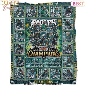 2025 LIX Super Bowl Philadelphia Eagles Champions Signature Blanket