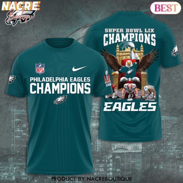 2025 Super Bowl LIX Champions Philadelphia Eagles 3D T-Shirt