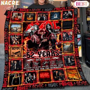 AC DC 52 Years 1973-2025 Signature Thank You For The Memories Blanket