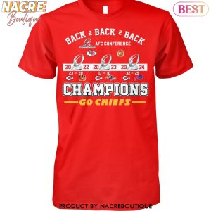 Back 2 Back 2 Back AFC Champions Kansas City Chiefs Unisex T-Shirt