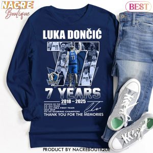 Luka Doncic Dallas Mavericks 7 Years 2018-2025 Signature Thank You For The Memories Unisex T-Shirt