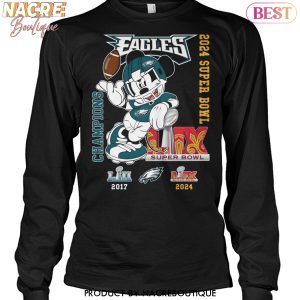 Mickey x Philadelphia Eagles Champions Super Bowl LIX 2024 Unisex T-Shirt