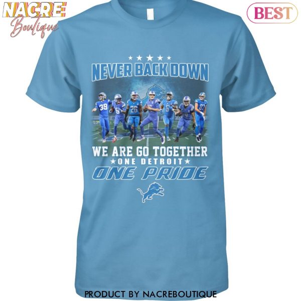 Never Back Down We Are Go Together One Detroit Lions One Pride Unisex T-Shirt