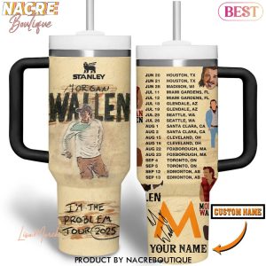 Personalized Morgan Wallen Tour 2025 Signature Tumbler With Handle And Straw