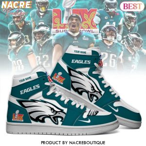 Personalized Philadelphia Eagles Super Bowl LIX Champions Air Jordan 1 High Top