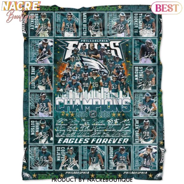 Philadelphia Eagles 2024-2025 Champions Signature Blanket