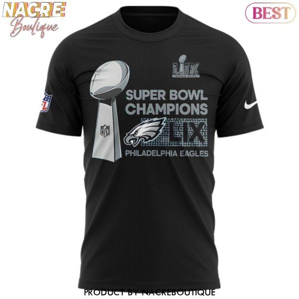 Philadelphia Eagles Super Bowl LIX Champions 3D T-Shirt – Black