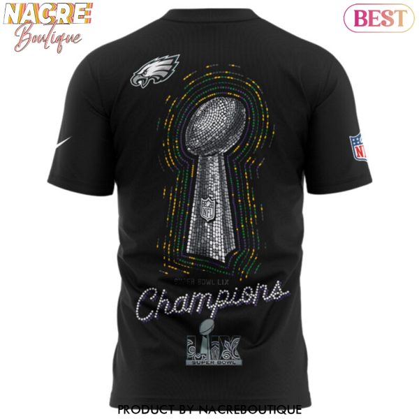 Philadelphia Eagles Super Bowl LIX Champions 3D T-Shirt – Black