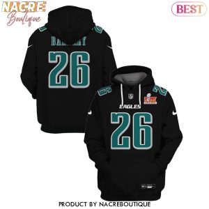 Saquon Barkley Philadelphia Eagles Super Bowl LIX Hoodie – Black