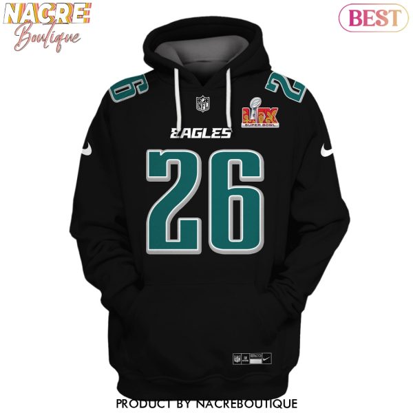 Saquon Barkley Philadelphia Eagles Super Bowl LIX Hoodie – Black