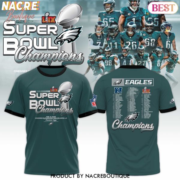 Super Bowl LIX Champions Philadelphia Eagles 3D T-Shirt