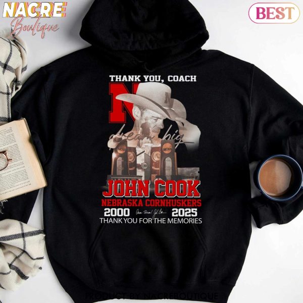 Thank You Coach John Cook Nebraska Cornhuskers 2000-2025 Signature Thank You For The Memories Unisex T-Shirt