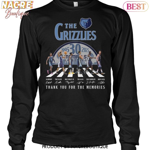 The Memphis Grizzlies 1995-2025 Signature Thank You For The Memories Unisex T-Shirt