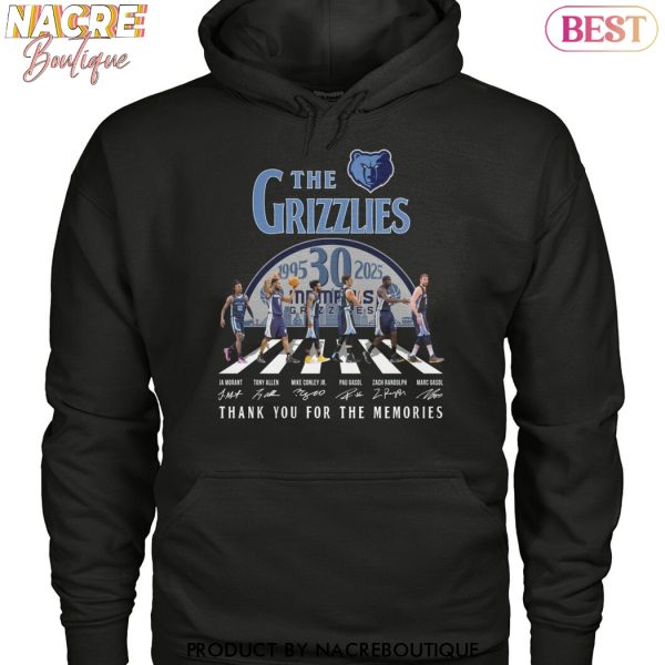 The Memphis Grizzlies 1995-2025 Signature Thank You For The Memories Unisex T-Shirt