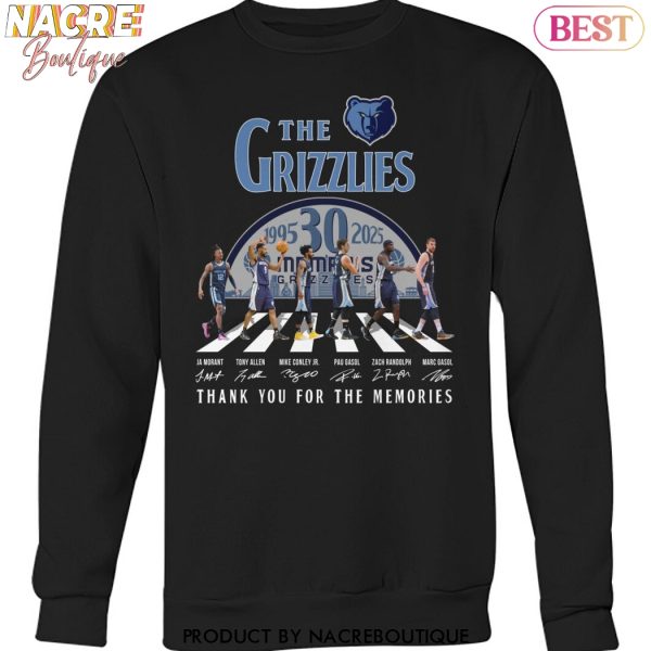 The Memphis Grizzlies 1995-2025 Signature Thank You For The Memories Unisex T-Shirt