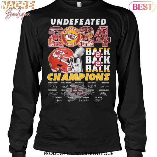 Undefeated Kansas City Chiefs Back 2 Back 2 Back Champions Signature Unisex T-Shirt