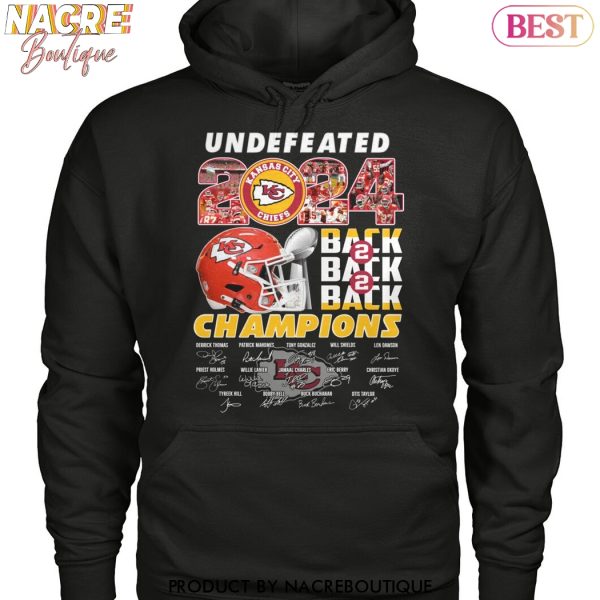 Undefeated Kansas City Chiefs Back 2 Back 2 Back Champions Signature Unisex T-Shirt