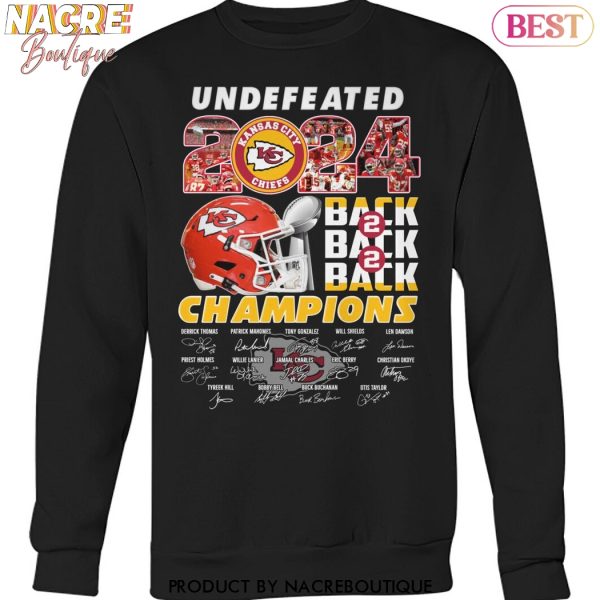 Undefeated Kansas City Chiefs Back 2 Back 2 Back Champions Signature Unisex T-Shirt